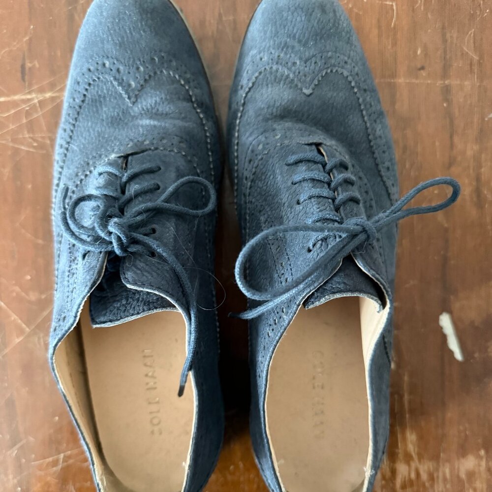 Cole Haan Alisa Oxford II, W 8.5, "India Ink Nubuck" wingtip
